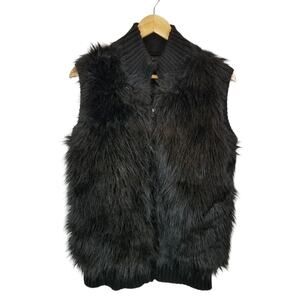 Willi Smith Women's Black Faux Fur Vest Size Large